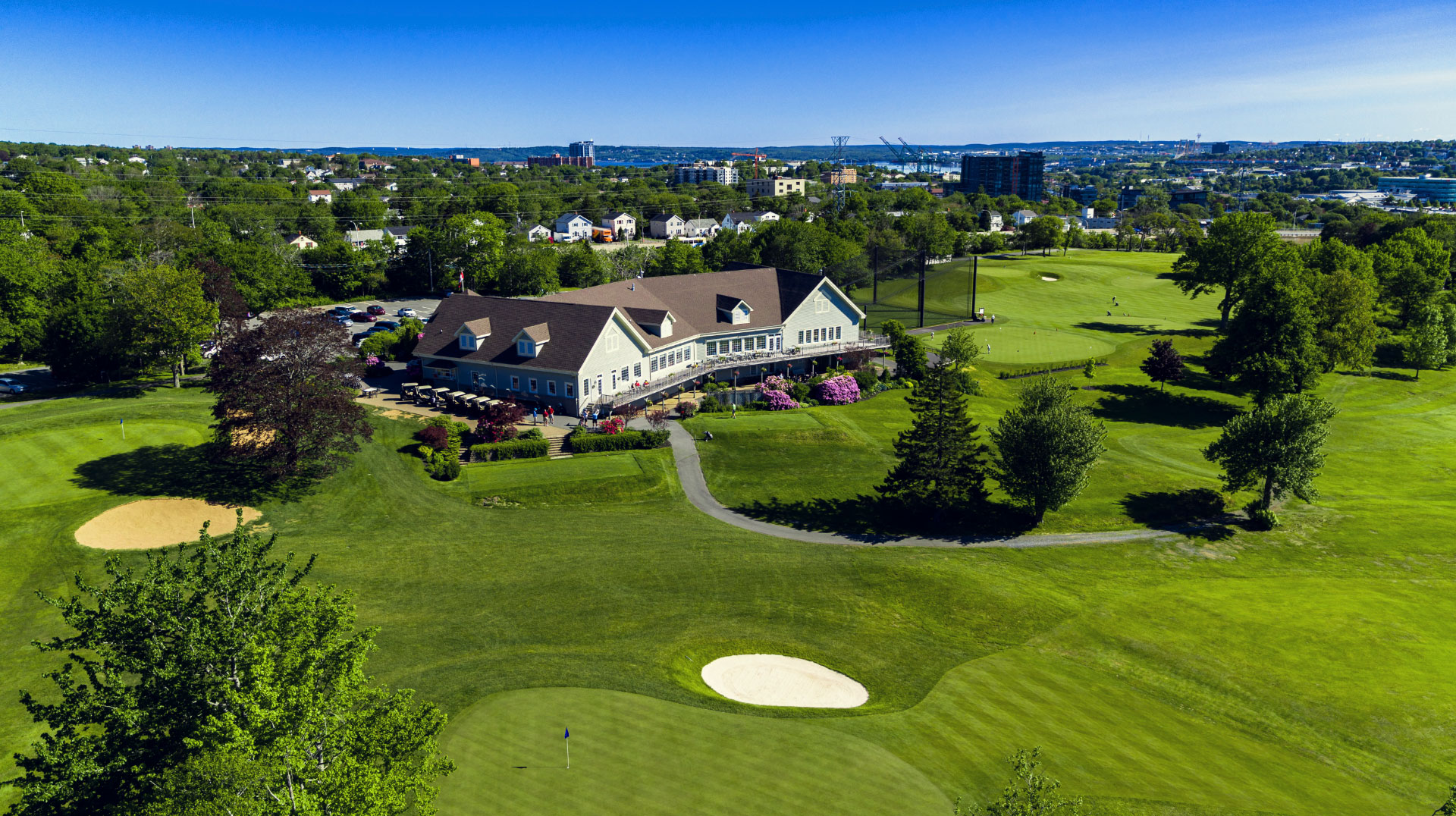 Old-Course---Clubhouse-Drone-2019_Golf-Course-Clubhouse-and-Cityscape-Surroundings-Ashburn-GC